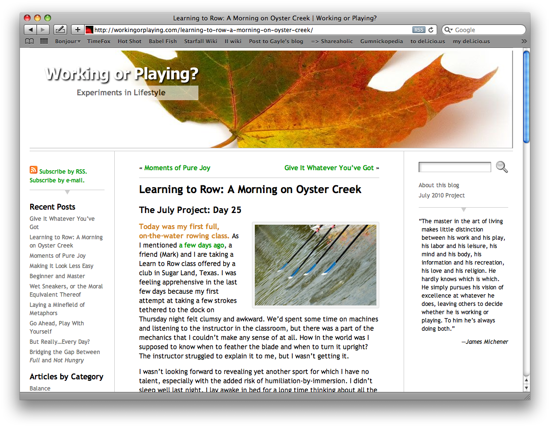 Working or Playing? Blog
